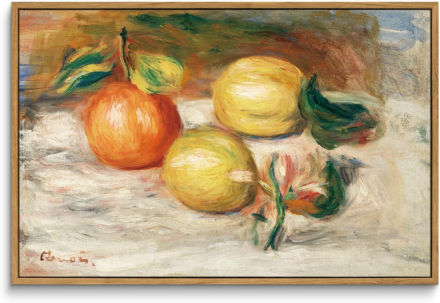 Paintings - ARPEOTCY Framed Canvas Wall Art, Vintage Still Life Wall Art Home Decor, Classical Farmhouse Fruit Oil Painting for Kitchen, Dining Decor, 16×24 inches (Lemons and Orange)