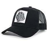 Trucker Hat Men Animal Snapback Hats Adjustable Embroidered Baseball Cap Mesh Breathable Square Patch Women Caps