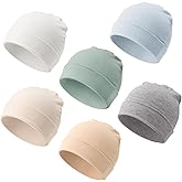 DRESHOW BQUBO 6 Pack Baby Newborn Hats Set for Unisex Infant Newborn Toddler Soft Beanie Hat for Boys Girls 0-24 Months