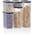 Tupperware Brand Modular Mates Oval Set - 5 Dry Food Storage Containers with Lids (2 Cup, 4¾ Cup, 7¼ Cup, 9¾ Cup & 12¼ Cup Sizes) - Airtight, Dishwasher Safe & BPA Free