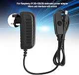 PUSOKEI 5V 3A Micro USB Power Supply Charger Adapter with Switch for 3B+/3B/2B view 4