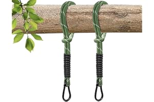 WWFFEN Heavy Duty Tree Swing Ropes, Hammock Tree Straps Hanging Kit, for Outdoor Swings Hammock Playground Set Accessories (1.75ft,21",Green,2Pack)