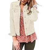 LookbookStore Women's Basic Long Sleeves Button Down Fitted Denim Jean Jackets