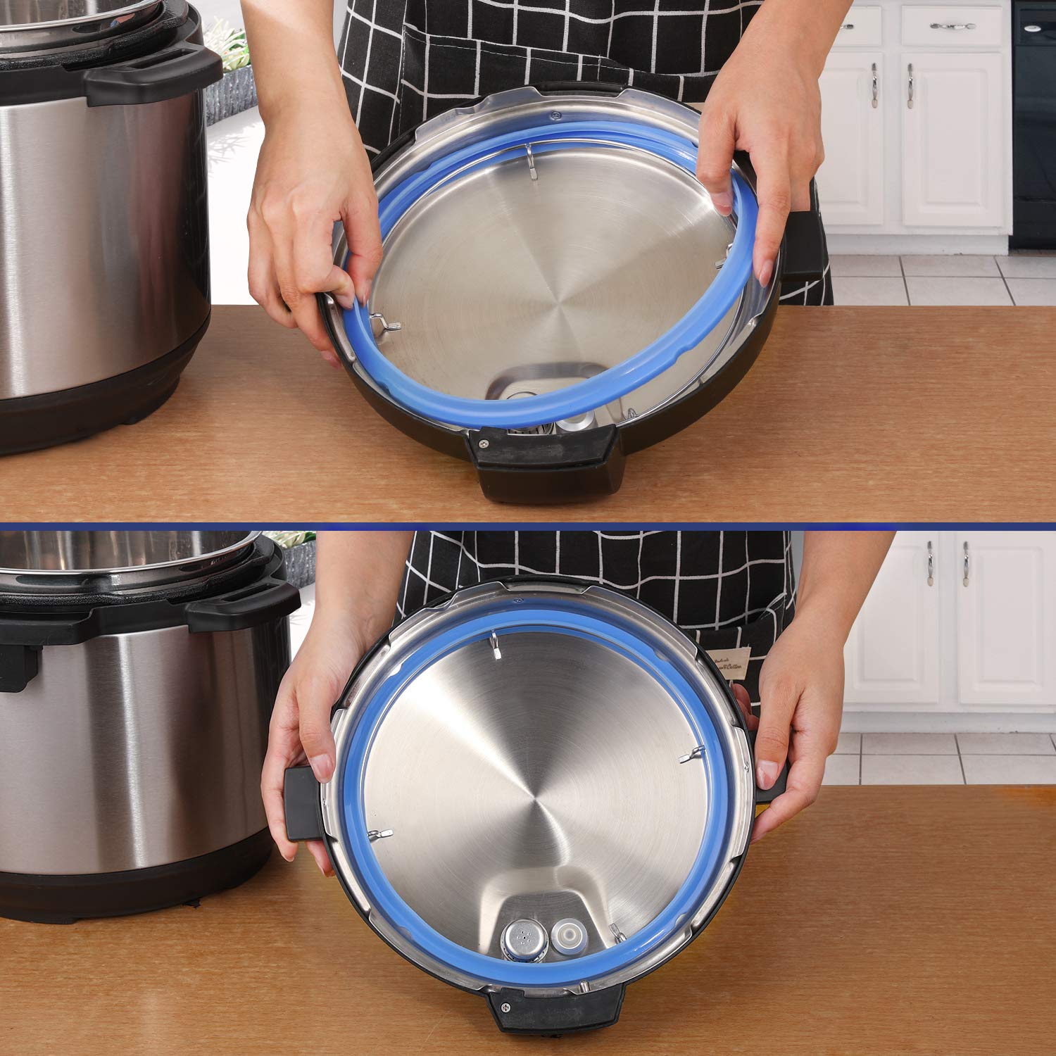 Sealing Rings for Instant Pot Accessories of 6 Qt Models - Red, Blue and Clear, Sweet and Savory Edition - 3 Pack BPA-Free Food-grade Replacement Silicone Seal Gaskets for Instpot 6 Quart