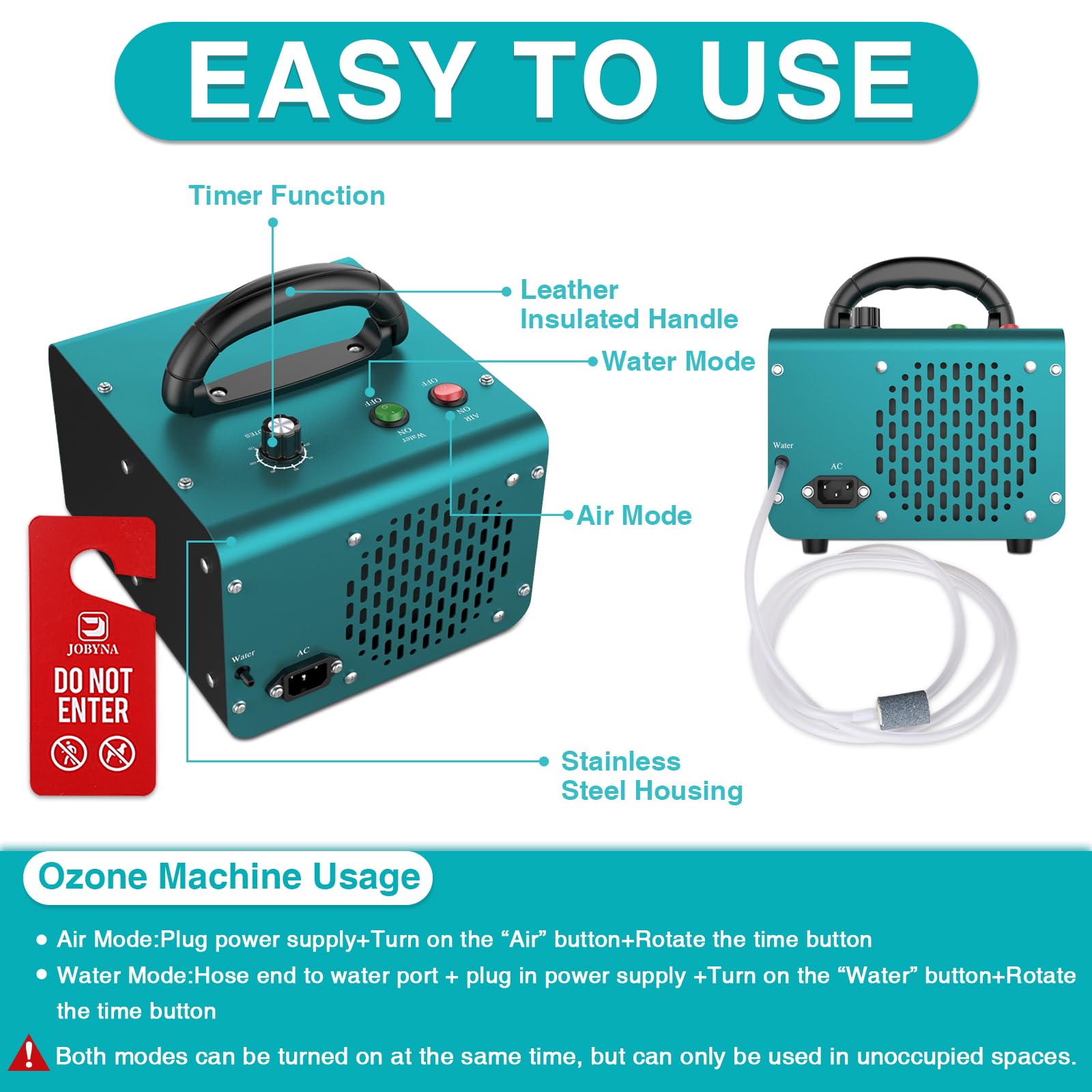 AOBOCO Ozone Machine with Air & Water Modes 28,000mg/h - High Capacity Home & Industrial & Commercial Ozone Machine for Car,House,Room,and Pets