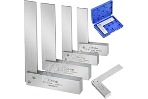 Machinist Square Set 2, 3, 4, 5 Inch, Atarvana Mechanical Steel High Precision Square, Harden Carbon Steel Engineer Square, 90 Degree Wide Base Square, L-Type Right Angle Ruler Tool for Woodworking