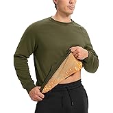 TBMPOY Men's Crewneck Sherpa Lined Sweatshirts Fleece Pullover Sweatshirt Winter Heavyweight Kangaroo with Zipper Pocket