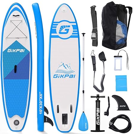 Fixget Unisex-Adult, Stand Up Paddling SUP Board 10 Foot 33 Inches 330 Pound Load Capacity Adjustable Inflatable 6 Inches Thi