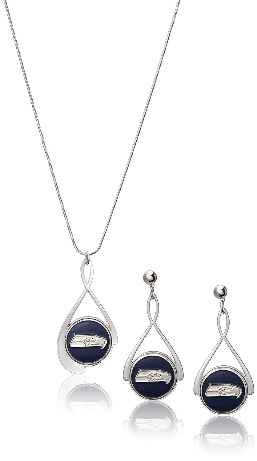 Siskiyou NFL Seattle Seahawks Tear Drop Necklace Earrings Set Siskiyou NFL Seattle Seahawks Tear Drop Necklace Earrings Set