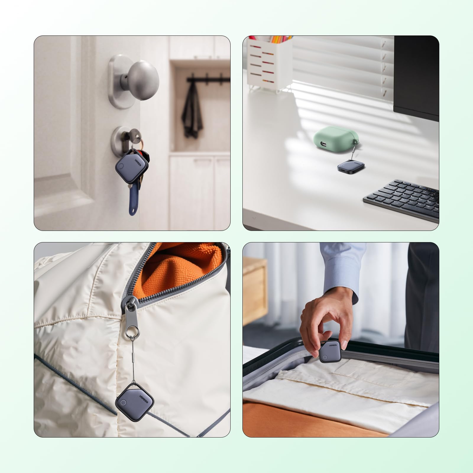 UGREEN FineTrack G 4er Pack mit USB C Aufladung, Bluetooth Tracker kompatibel mit Google Find Hub (nur Android), Schlüsselfinder für Gepäck/Koffer, Smarttag kompatibel mit Pixel 10/Galaxy S25 usw. 7