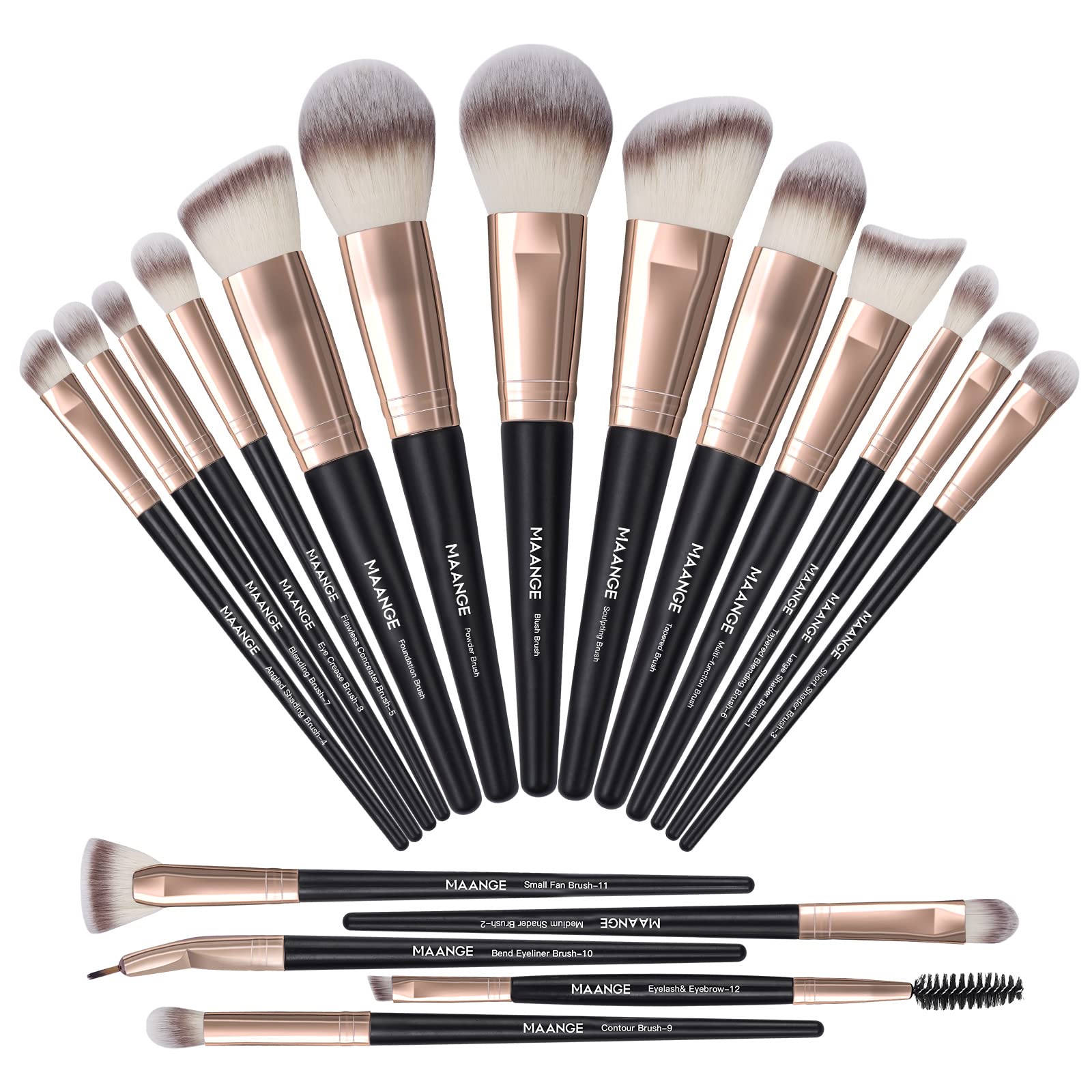 MAANGE Makeup Brushes Professional Makeup Brush Set 18 Pcs Premium Synthetic Make Up Brushes Foundation Brushes Blending Face Powder Blush Eyeshadow Makeup Brush
