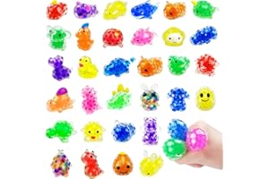 MEZHOBBY 50Pcs Mini Stress Balls, Random Kawaii Squishies Bulk, Classroom Prizes, Party Favors, Birthday Gifts, Goodie Bag Stuffers,Easter Basket Stuffers