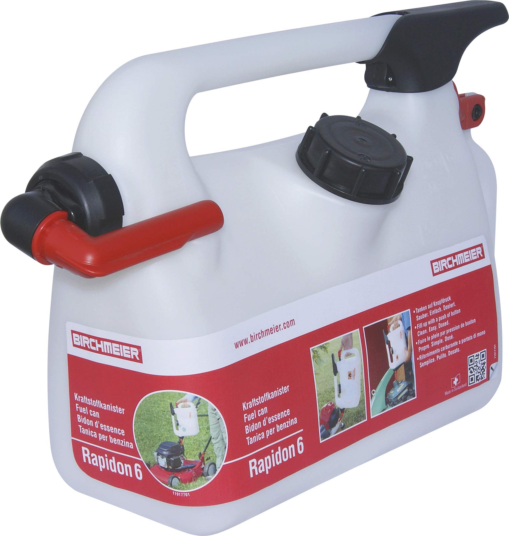 Birchmeier 11851301 Rapidon Petrol Can White with Litre Scale 6 l