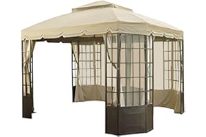 Garden Winds Replacement Canopy for The Sears Bay Window Gazebo, with Ultra Stitch and Dura Pockets