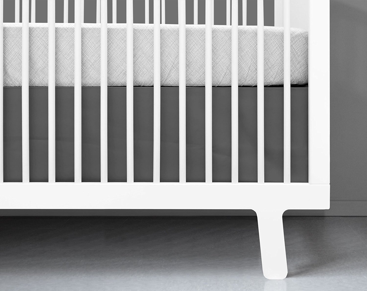 dark grey crib skirt