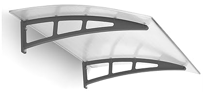 Schulte Haustür-Vordach Überdachung, 138x95 cm, 10 mm Polycarbonat-Hohlkammerplatte, Kunststoff-Halterungen anthrazit