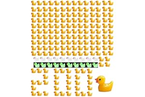 ATOYZYBIN 200 Pcs Mini Resin Ducks Figures Micro Fairy Garden Landscape Aquarium Dollhouse Ornament Potted Plants Decoration DIY for Christmas Accessorie（Including 20 pcs Luminous Tiny Ducks）