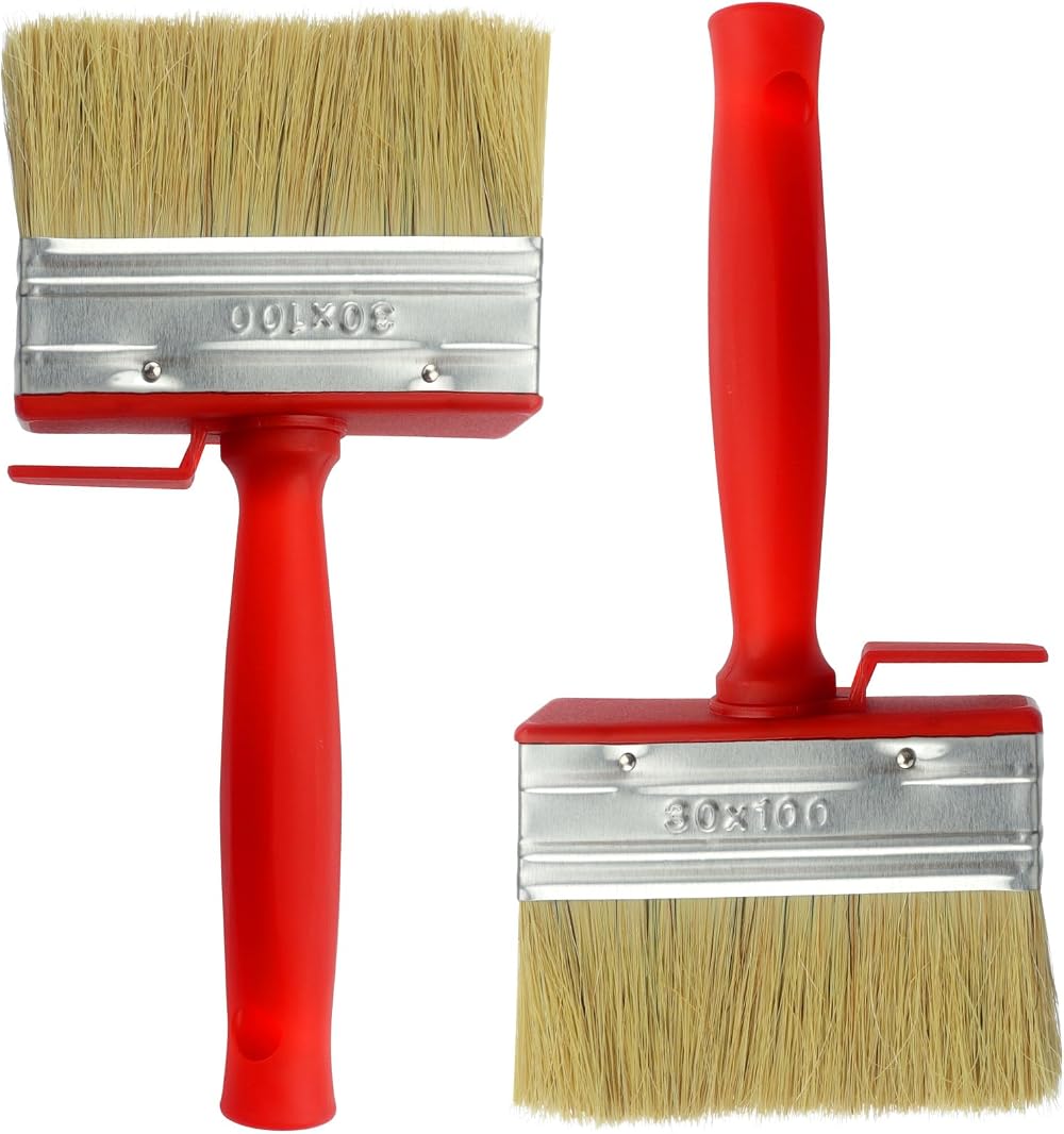 Roellgs 2 x 100mm Paint Brushes for Fence, Floor, Wood - All Painting Work