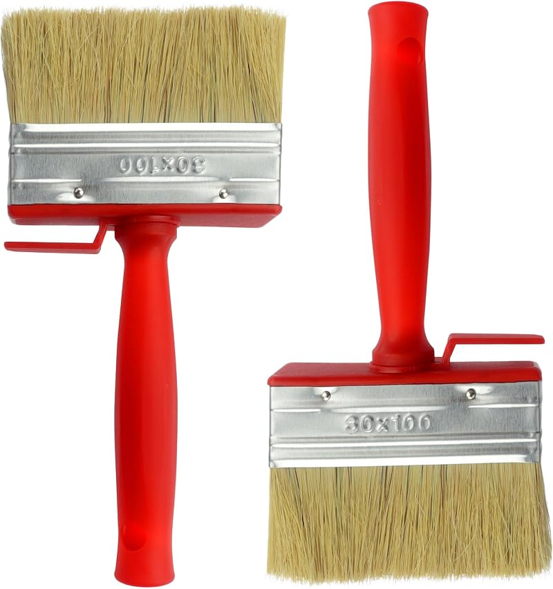 Roellgs 2 x 100mm Paint Brushes for Fence, Floor, Wood - All Painting Work