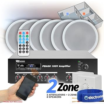 Power Dynamics 8 Ceiling Speakers Bluetooth Amplifier Amazon Co