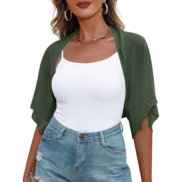 Women's Shrugs for Dresses Summer Lightweight Short Sleeve Sheer Cropped  Bolero Open Front Cardigan Black at Amazon Women's Clothing store