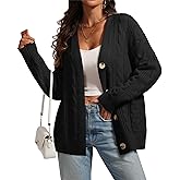 ATHMILE Womens Oversized Sweaters Cable Knit Cardigan Fall Fashion Long Sleeve Open Front Chunky Winter Coats 2025