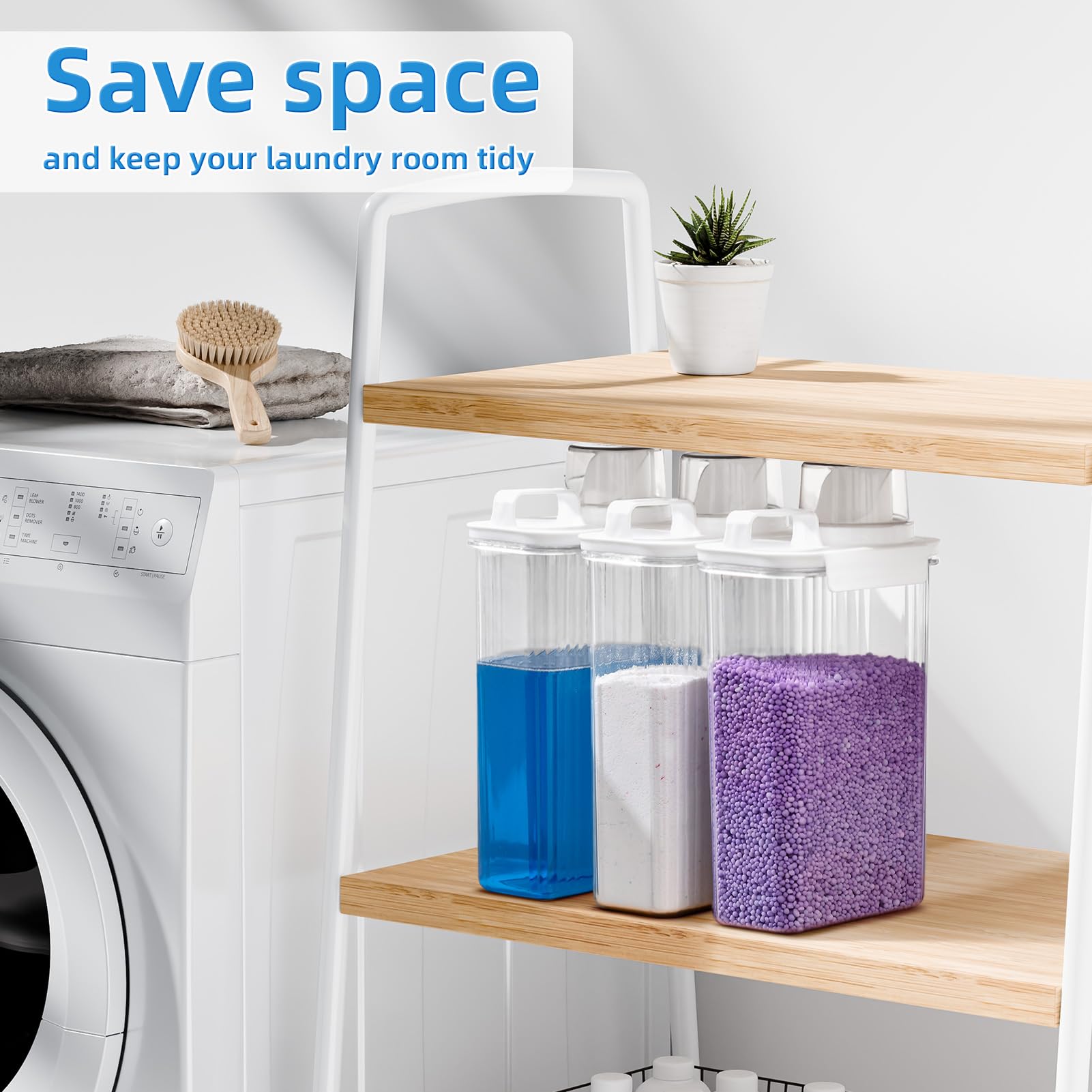 Laundry Detergent Dispenser for Laundry Room,94oz Fabric Softener Dispenser,Liquid Laundry Detergent Container,Laundry Detergent Organizer for Laundry Room Organization with 6 Labels,2 Pack