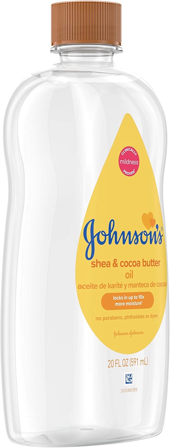 Johnson's Baby Oil, Mineral Oil Enriched With Shea & Cocoa Butter to Prevent Moisture Loss, Hypoallergenic, 20 fl. oz (Pack of 6): Health & Personal Care