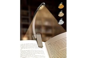 ACEES Book Light, Reading Lights for Books in Bed, 3 Color & Stepless Dimming Brightness, Rechargeable Portable Bookmark Clip On Light, Up to 60 Hours Lighting Reading Lamp for Study,Travel(Black)