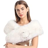 LA CARRIE Women's Faux Fur Collar Scarf Wrap Winter Neck Warmer Collar Ladies White Scarf