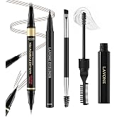 Eyebrow Makeup Kit,Waterproof Brow Pen,Brow Gel,Eyeliner-Dark Brown | 4-in-1 brow kit, long-lasting,smudge-proof,waterproof eyebrow pen,brow gel,eye liner,brow brush,creates natural full brows