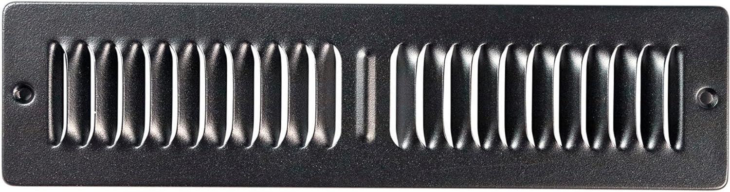Registers, Grilles & Vents - Shoemaker Manufacturing Black, 2x12, Premium Toe Space Grille, All Steel Heavy Duty Toe Kick Grille
