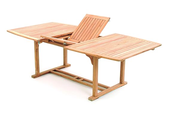 Belardo Teak Ausziehtisch Rivula, 150/200 x 100 cm, FSC Zertifiziert mit Edelstahlbeschlägen, 253629