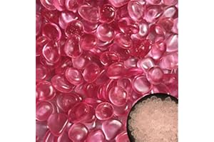 AJUWAA Glow Pebbles, 200 pcs Glowing Rocks, Glow in The Dark Stones for Outdoor Decor, Garden Lawn Yard, Luminous Pebbles for Landscaping, Walkway Pathway, Aquarium Fish Tank Rocks (Star Pink)