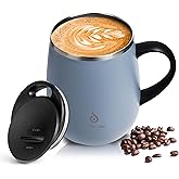 Ideus 16 oz (470 ml) Insulated Coffee Mug with Handle and Lid, Double Wall Stainless Steel Vacuum Thermal Coffee Mug, Travel Coffee Cup Thermal Cup for Home and Office (Ultimate Gray)