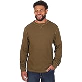 Coleman Long Sleeve Brushed Back Stretch Twill Double Knit Crewneck Shirt with Textured Fabric Detail