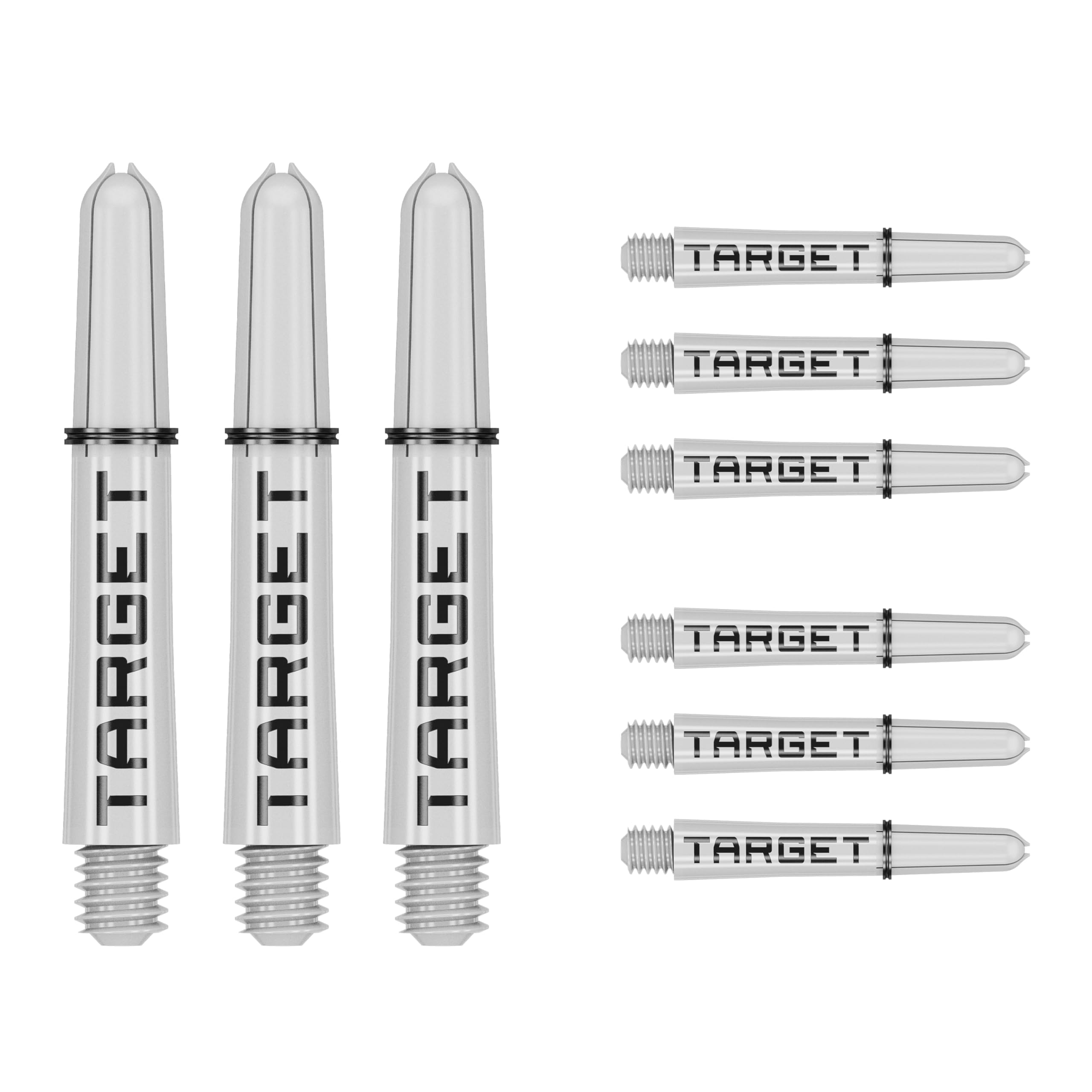 Target Darts Pro Grip Tag Shaft (9 Pack) Multipack Shafts, Professional Dart Accessories, Dart Shaft Set – Black & White, Short Length (33.5mm)