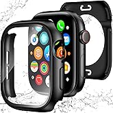 YIJDACASE 3 in 1 Waterproof Case for 40mm Apple Watch SE 3/2/1 Series 6/5/4 | 40mm PC Bumper 360 Full Face Cover Built-in Tempered Glass Screen Protector, Sensitive Touch Scratch, Matte Black
