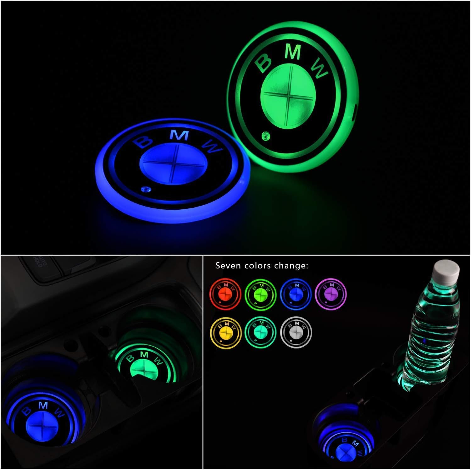 Gabriel [Upgraded Version LED Car Cup Holder Lights,LED Shiny Water Cup