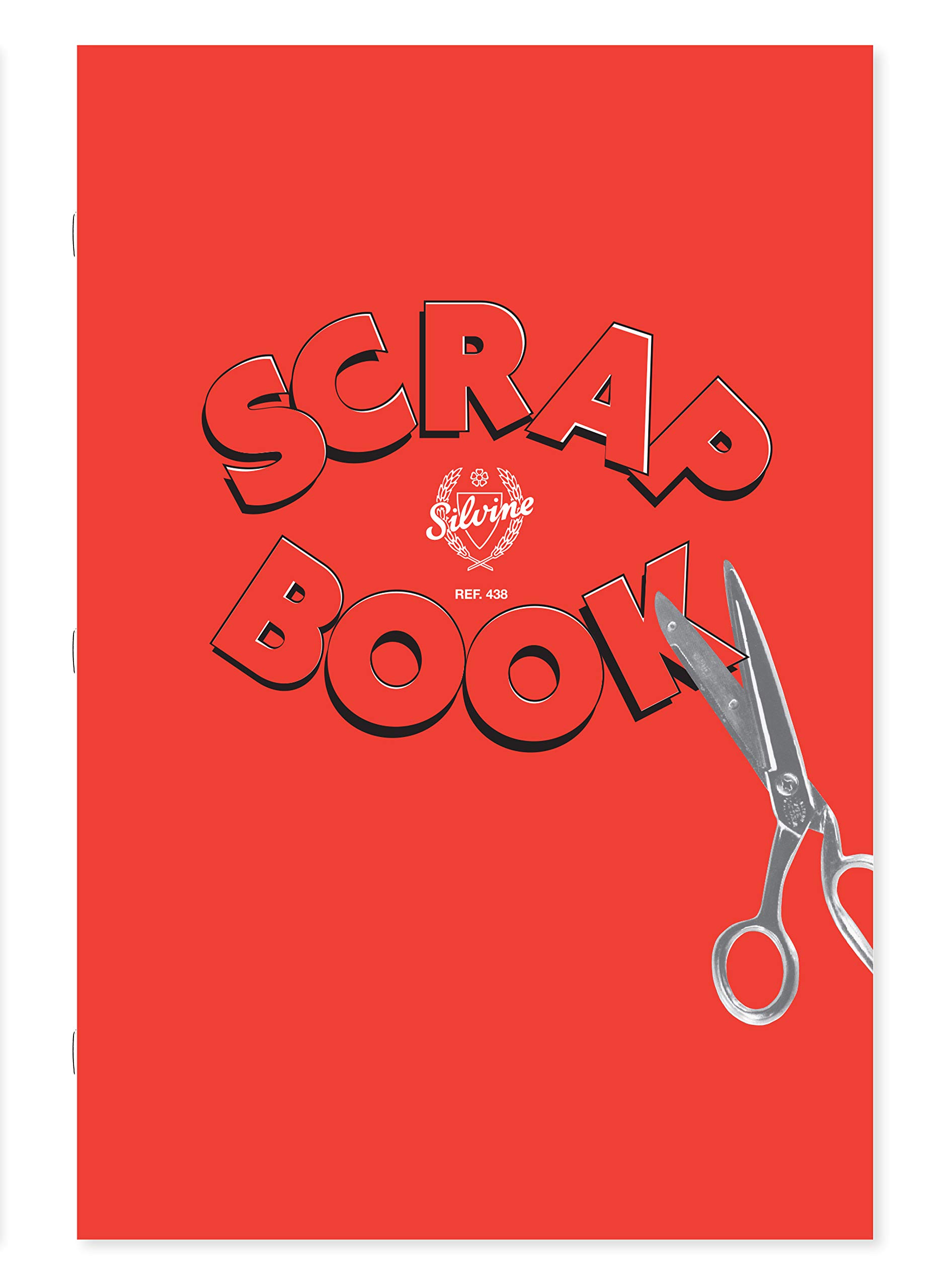 Silvine A4+ Classic Scrapbook. 24 Pages of 120gsm Blue/Grey Sugar Paper (377 x 251mm) , Red