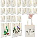 Amylove 24 Pcs Mini Tote Bag Sublimation Blank Canvas Tote Bags Reusable Grocery Luggage DIY Sack Goody for Party Even (8 x 10 Inch,Natural Color)