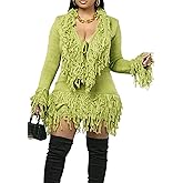 Seltaon Women Sweater Skirt Set 2 Piece Outfits Sexy Cropped Cardigan Sweaters and Mini Fringe Kint Skirt Sets Winter Y2K