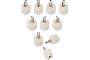 ONLYKXY #6-32 Computer Case Fastener Screws White PC Computer Case Screw Hand Tighten Thumb Screws (10pcs)