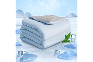 VALUXE Cooling Comforter King/Cal King Size Cool-touch design on both sides Soft Breathable Lightweight Blanket for Night Sweats Hot Sleeper（ Blue 108" x90”）