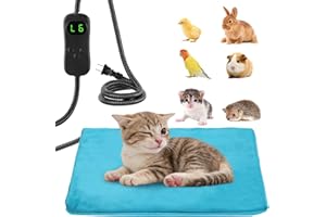 ANPHSIN Pet Heating Pad for Small Cat Dog - 9" x 12" Automatic Temperature Heated Pad with Anti Chew Cord, Warmer Mat for Chicks Bunny Rabbits