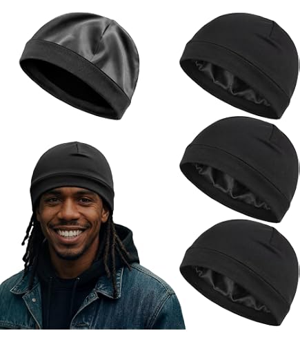 6 Pack Satin Lined Beanie Hats Winter Skull Cap for Outdoor Activities 3 Pack Satin Lined Beanie for Women, Warm Slouchy Winter  main image 4