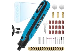 HARDELL Mini Cordless Rotary Tool, 4V Power Rotary Tool, 5 Speed Digital Display and Type-C Charging with 69 Accessories for 