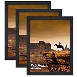 A PLUS MAX 7x9 Picture Frame Set of 3, Black