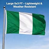 SHATCHI Nigeria Flag 5ft x 3ft with Brass Eyelets Polyester Flag view 2