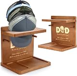 Sovyime Wooden Hat Stand Organizer Desk Rack Baseball Cap Storage Gift for Dad view 8